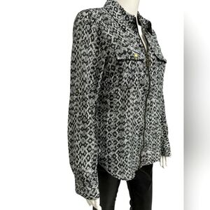 Michael Kors Black and White Patterned Blouse